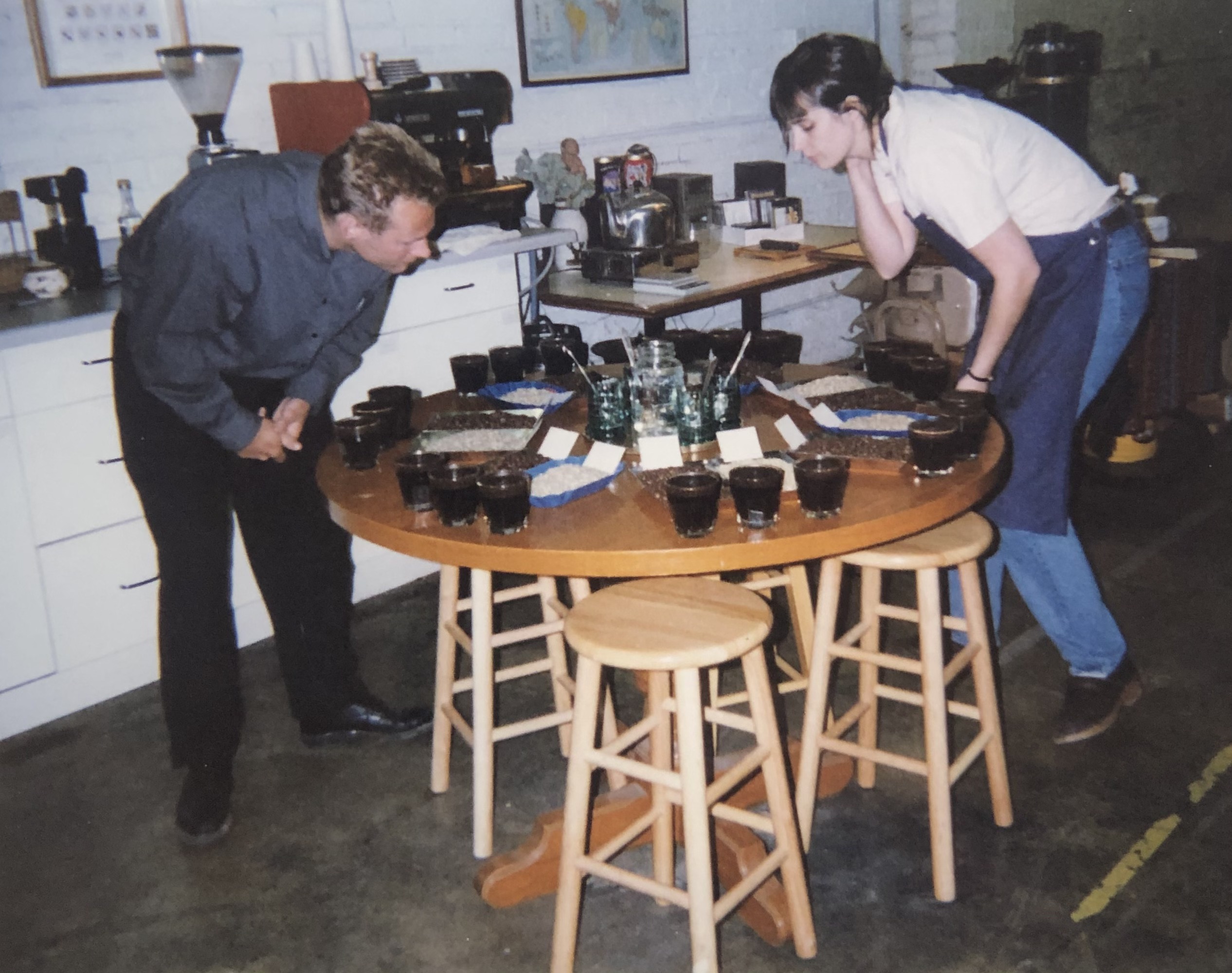 Jennifer Roberts cups coffee with Atlas founder Craig Holt.